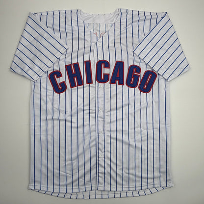 Autographed/Signed Alex Bregman Chicago Pinstripe Baseball Jersey Beckett BAS COA