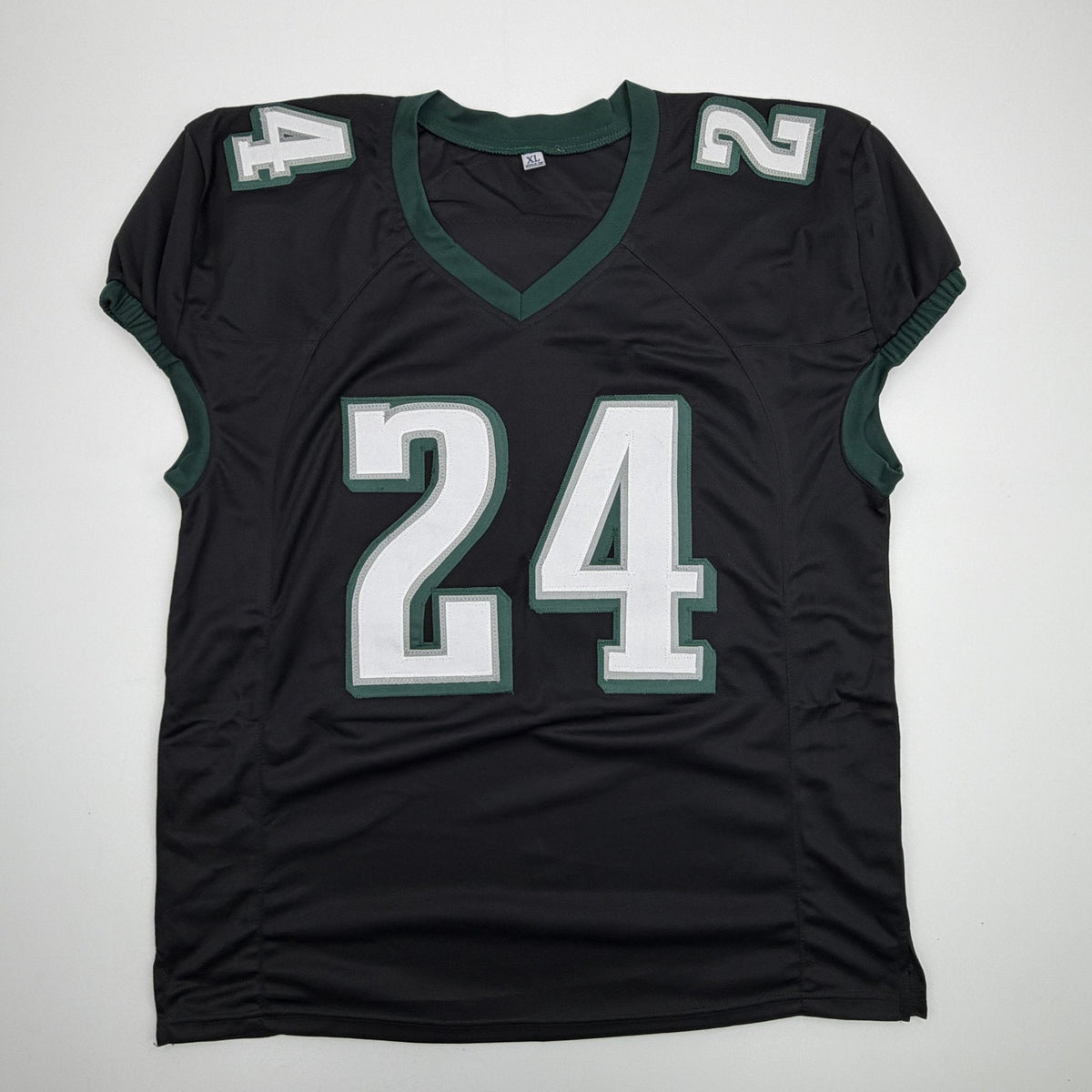 Autographed/Signed Andrew Mukuba Philadelphia Black Pro Cut Football Jersey JSA COA