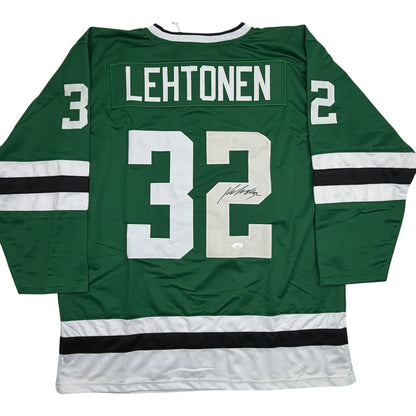 Autographed/Signed Kari Lehtonen Dallas Green Hockey Jersey JSA COA