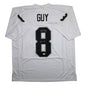 Autographed/Signed Ray Guy HOF 14 Oakland Las Vegas White Football Jersey JSA COA