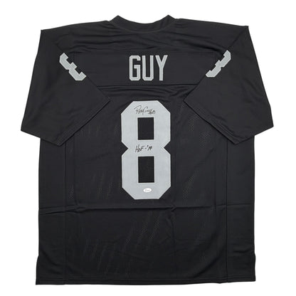Autographed/Signed Ray Guy HOF 14 Oakland Las Vegas Black Football Jersey JSA COA