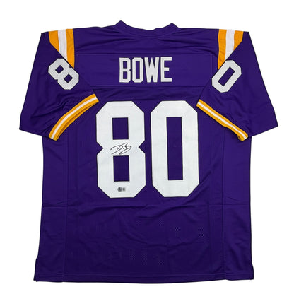 Autographed/Signed Dwayne Bowe LSU Purple College Football Jersey Beckett BAS COA