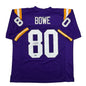 Autographed/Signed Dwayne Bowe LSU Purple College Football Jersey Beckett BAS COA
