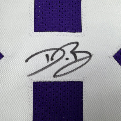 Autographed/Signed Dwayne Bowe LSU Purple College Football Jersey Beckett BAS COA