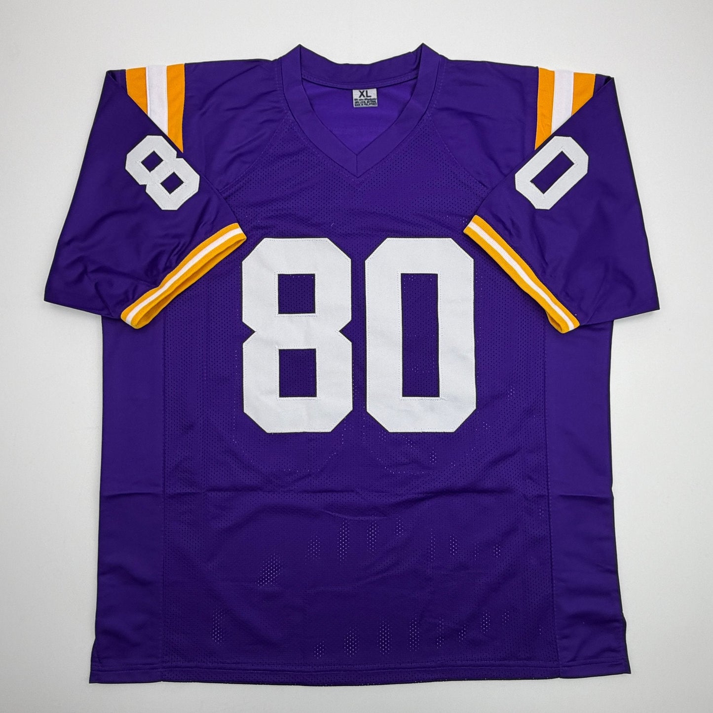 Autographed/Signed Dwayne Bowe LSU Purple College Football Jersey Beckett BAS COA