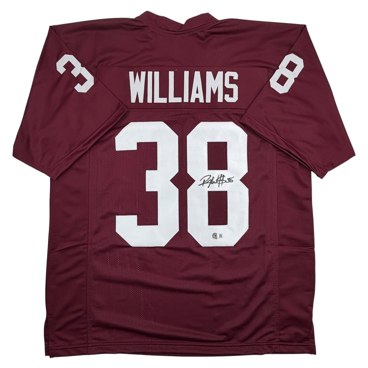 Autographed/Signed Roy Williams Oklahoma Maroon College Football Jersey Beckett BAS COA