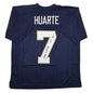 Autographed/Signed John Huarte HT 64 Notre Dame Blue College Football Jersey JSA COA