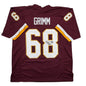 Autographed/Signed Russ Grimm HOF 2010 Washington Maroon Football Jersey JSA COA