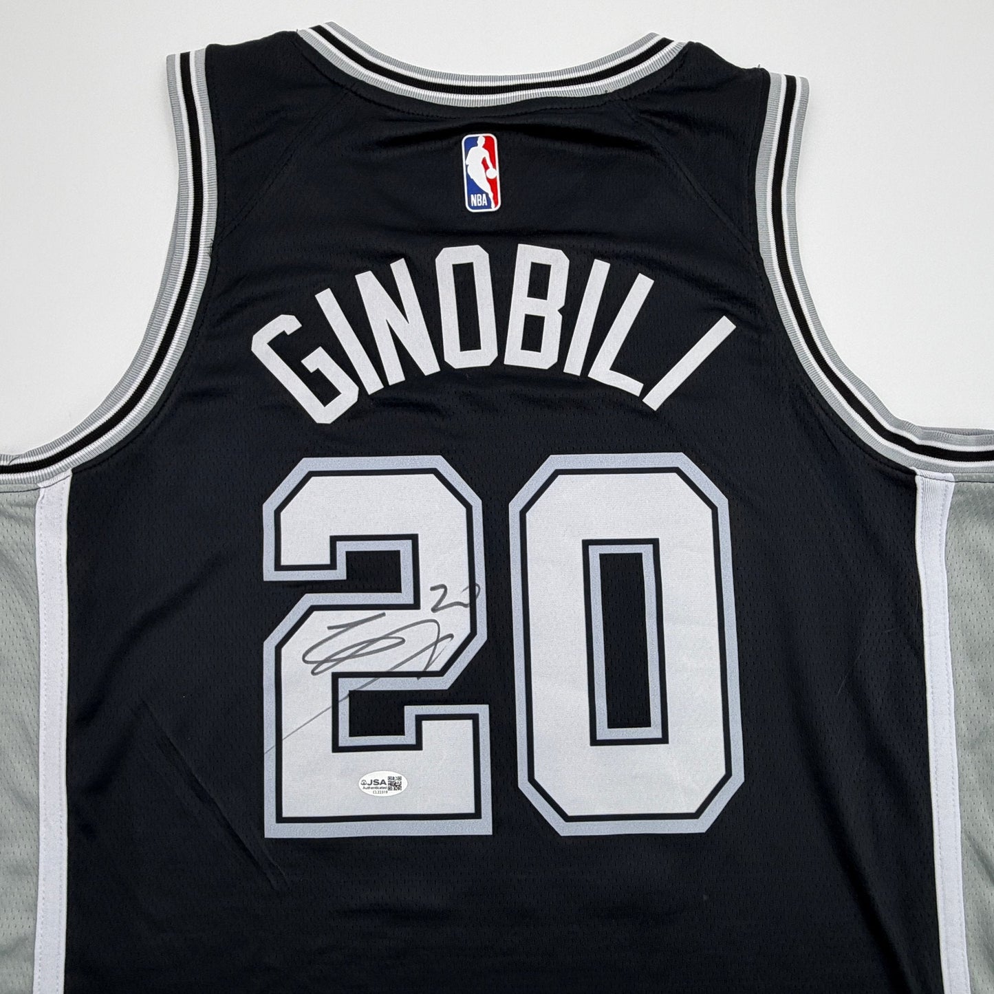 Autographed/Signed Manu Ginobili San Antonio Spurs Black Authentic Basketball Jersey JSA COA