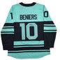 Autographed/Signed Matty Beniers Seattle Kraken Blue Authentic Hockey Jersey Fanatics COA