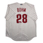 Autographed/Signed Alec Bohm Philadelphia Phillies Pinstripe Authentic Baseball Jersey Fanatics & MLB COA