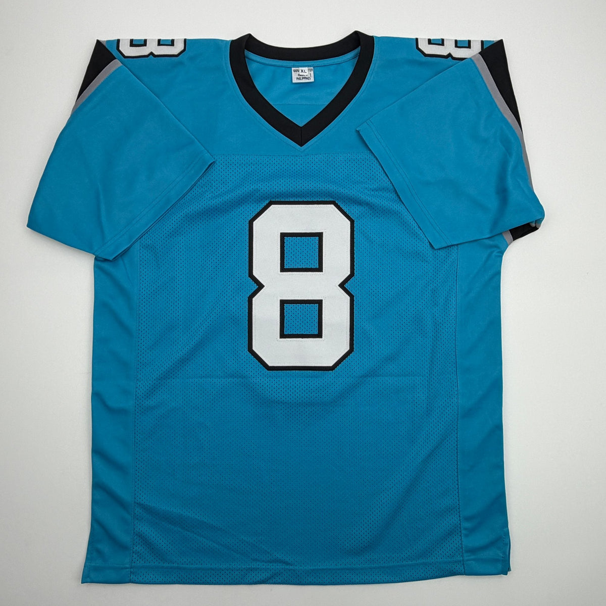 Autographed/Signed Jaycee Horn Carolina Blue Football Jersey Beckett BAS COA