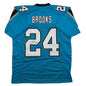 Autographed/Signed Jonathon Brooks Carolina Blue Football Jersey JSA COA