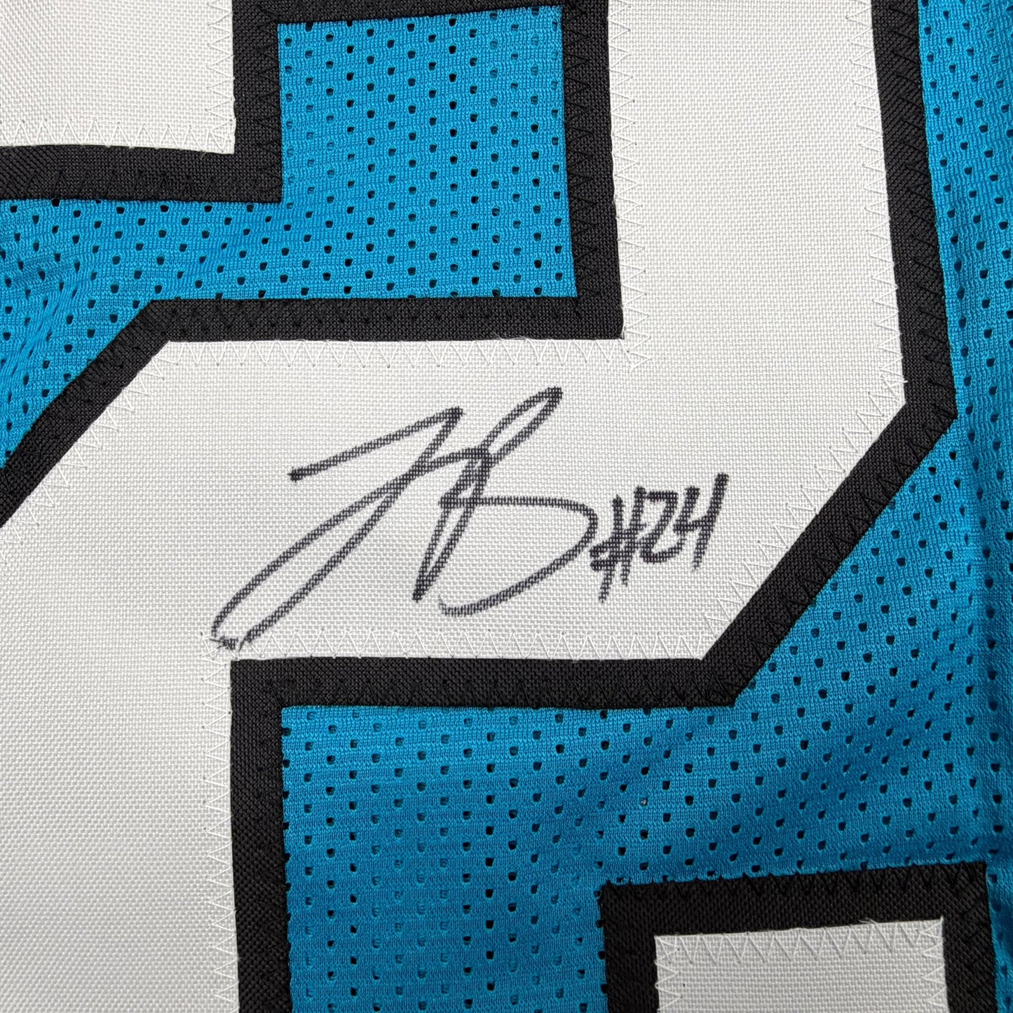 Autographed/Signed Jonathon Brooks Carolina Blue Football Jersey JSA COA