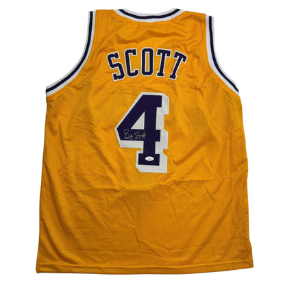 Autographed/Signed Byron Scott Los Angeles Yellow Basketball Jersey JSA COA