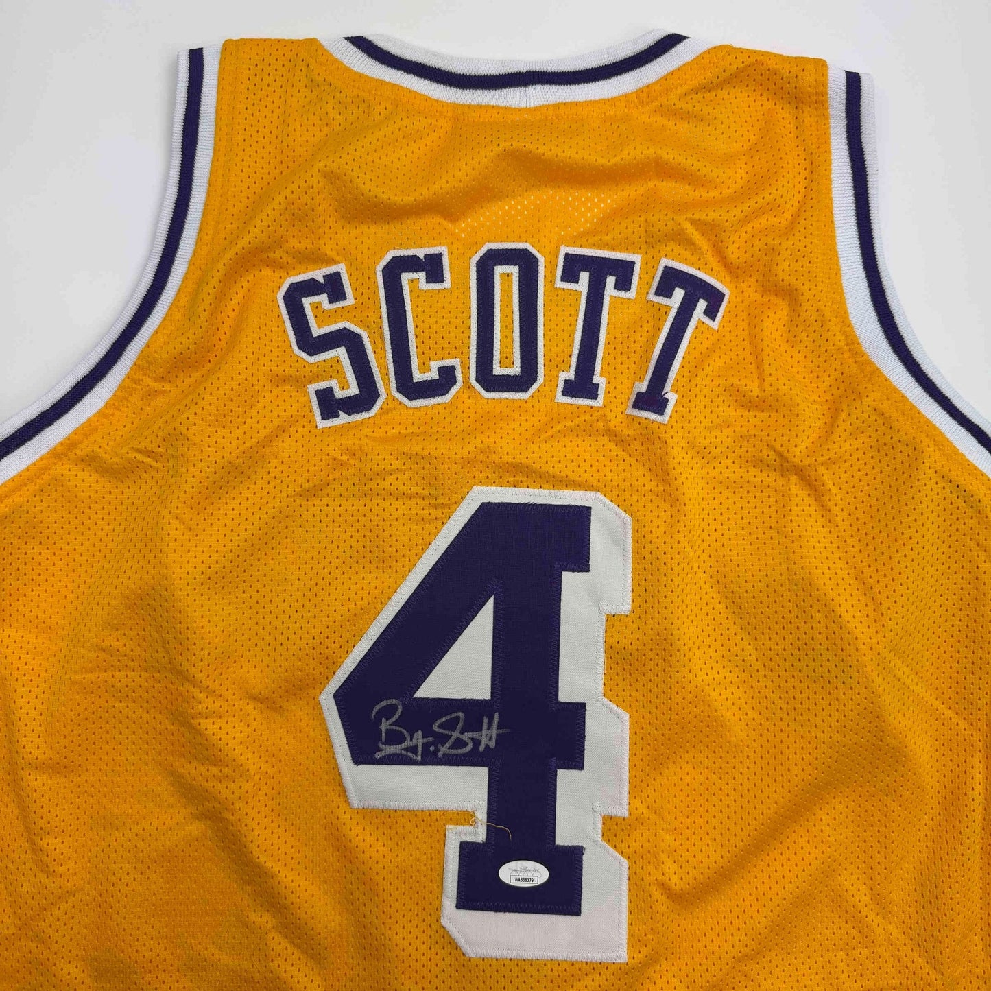 Autographed/Signed Byron Scott Los Angeles Yellow Basketball Jersey JSA COA
