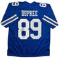 Autographed/Signed Billy Joe DuPree SB XII Dallas Blue Football Jersey JSA COA