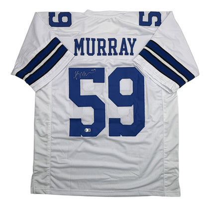 Autographed/Signed Kenneth Murray Jr. Dallas White Football Jersey Beckett BAS COA