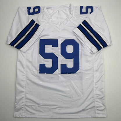 Autographed/Signed Kenneth Murray Jr. Dallas White Football Jersey Beckett BAS COA