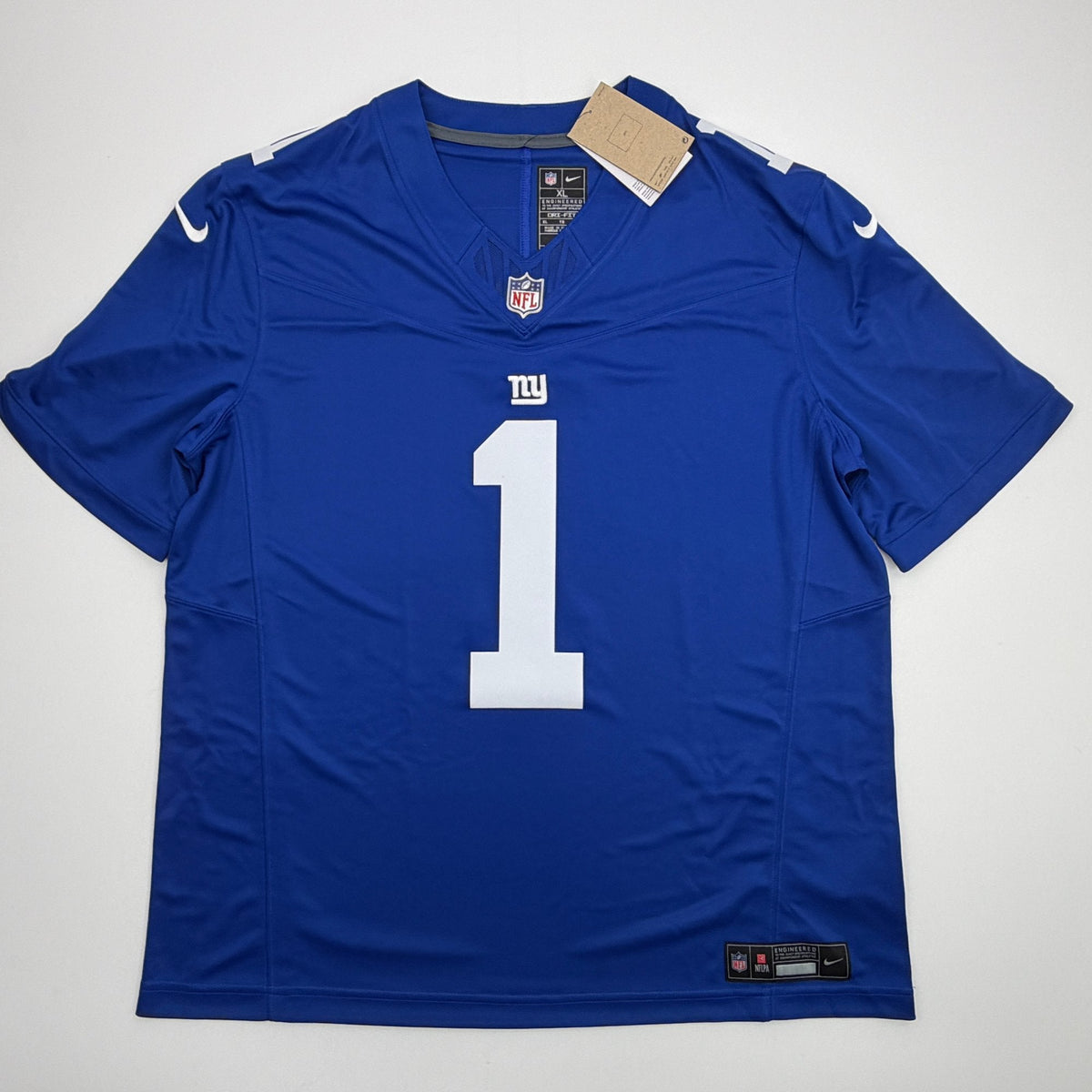Autographed/Signed Malik Nabers New York Giants Blue Authentic Football Jersey Fanatics COA