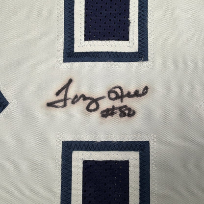 Autographed/Signed Tony Hill Dallas Blue Football Jersey JSA COA