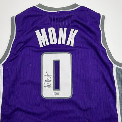 Autographed/Signed Malik Monk Sacramento Purple Basketball Jersey Beckett BAS COA