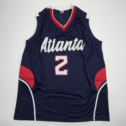 Autographed/Signed Joe Johnson Atlanta Blue Basketball Jersey Beckett BAS COA