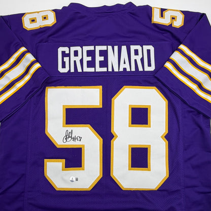 Autographed/Signed Jonathan Greenard Minnesota Purple Retro Football Jersey Beckett BAS COA