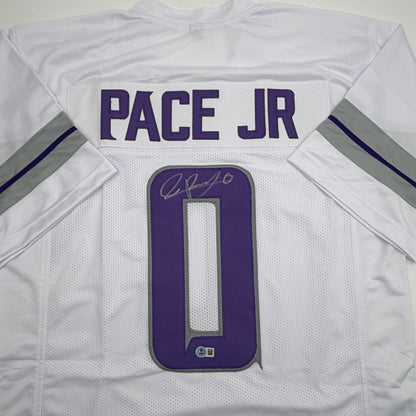 Autographed/Signed Ivan Pace Jr. Minnesota White Out Alternate Football Jersey Beckett BAS COA