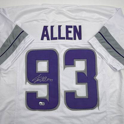 Autographed/Signed Jonathan Allen Minnesota White Out Alternate Football Jersey Beckett BAS COA