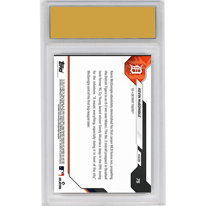 Graded 2026 Topps Now Kevin McGonigle #75 Blasts 1st Career MLB HR in Series Sweep Detroit Tigers Rookie RC Baseball Card HOFSM 10 Gem Mint
