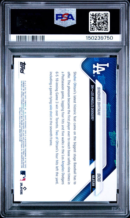 Graded 2025 Topps Now Shohei Ohtani #906 Baseball Card PSA 5 Excellent