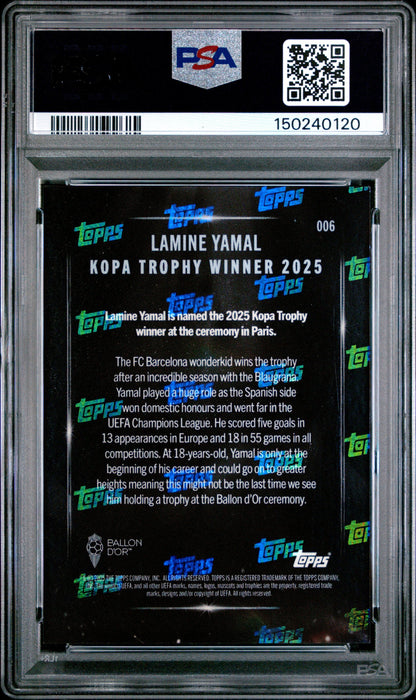Graded 2025 Topps Now Lamine Yamal #6 Soccer Card PSA 8 Near Mint