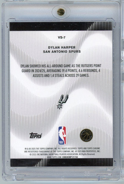 2025 Topps Chrome Dylan Harper #VS7 /150 Voices Blue Refractor Rookie RC Basketball Card