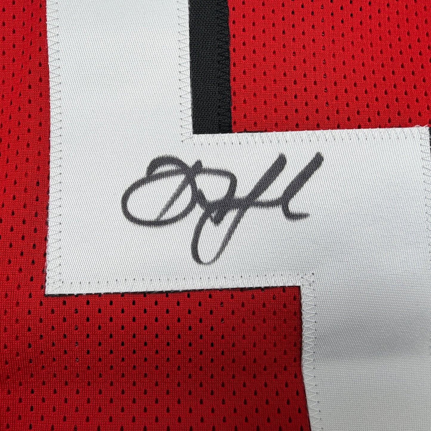 Autographed/Signed Drake London Atlanta Red Football Jersey Beckett BAS COA