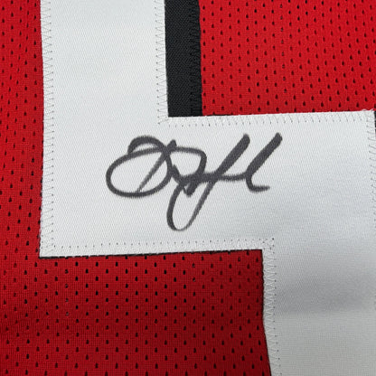 Autographed/Signed Drake London Atlanta Red Football Jersey Beckett BAS COA