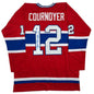 Autographed/Signed Yvan Cournoyer HOF 1982 Montreal Red Hockey Jersey JSA COA
