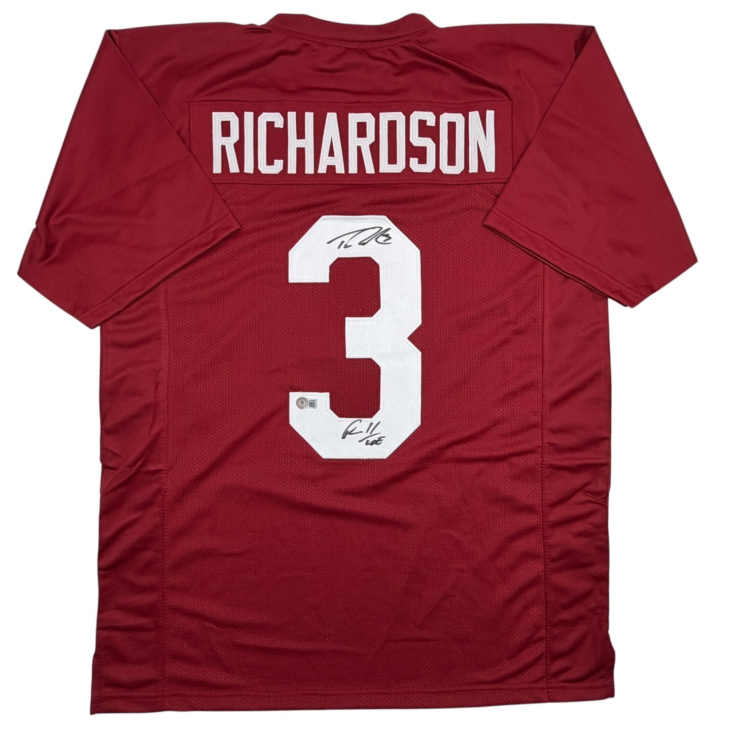 Autographed/Signed Trent Richardson Roll Tide Alabama Red College Football Jersey Beckett BAS COA