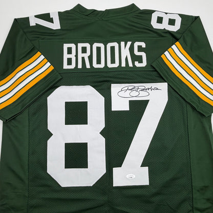 Autographed/Signed Robert Brooks Green Bay Green Football Jersey JSA COA