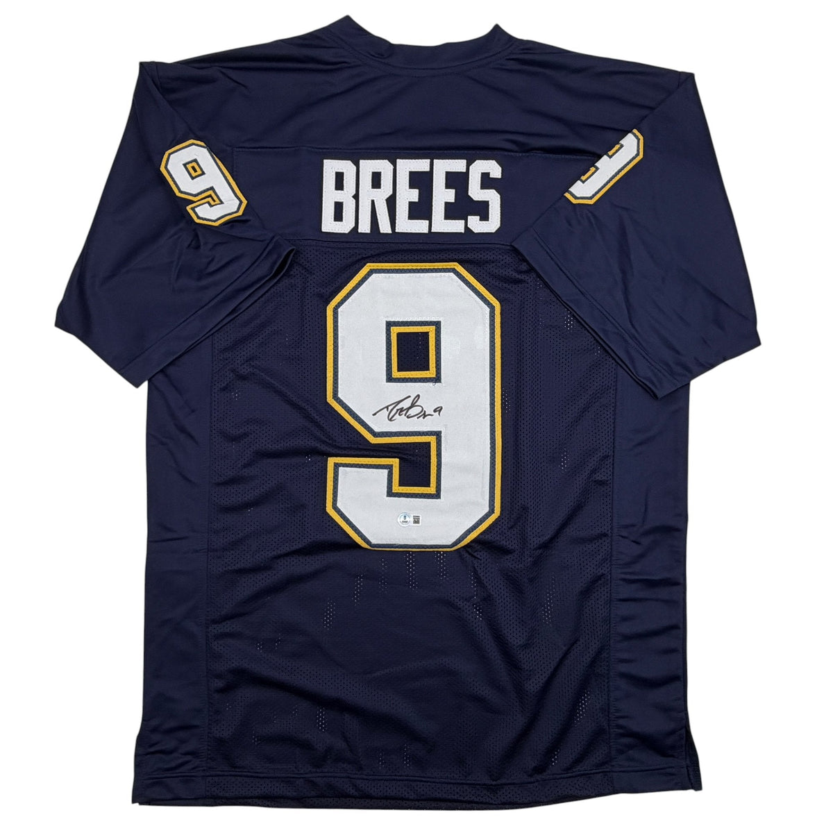 Autographed/Signed Drew Brees Los Angeles San Diego Navy Blue Football Jersey Beckett BAS COA