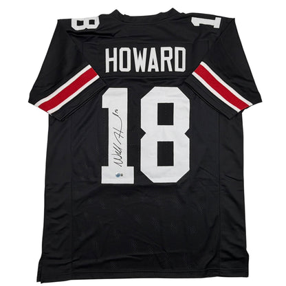 Autographed/Signed Will Howard Ohio State Black College Football Jersey Beckett BAS COA
