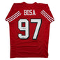 Autographed/Signed Nick Bosa San Francisco Red Alternate Football Jersey Beckett BAS COA
