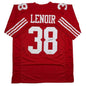 Autographed/Signed Deommodore Lenoir San Francisco Red Football Jersey Beckett BAS COA