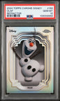 Graded 2024 Topps Chrome Disney Olaf #155 Refractor Frozen Trading Card PSA 10 Gem Mint