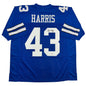 Autographed/Signed Cliff Harris Dallas Blue Football Jersey PSA/DNA COA