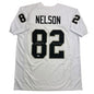 Autographed/Signed Jordy Nelson Oakland Las Vegas White Football Jersey Beckett BAS COA