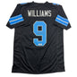 Autographed/Signed Jameson Williams Detroit Black Football Jersey Beckett BAS COA