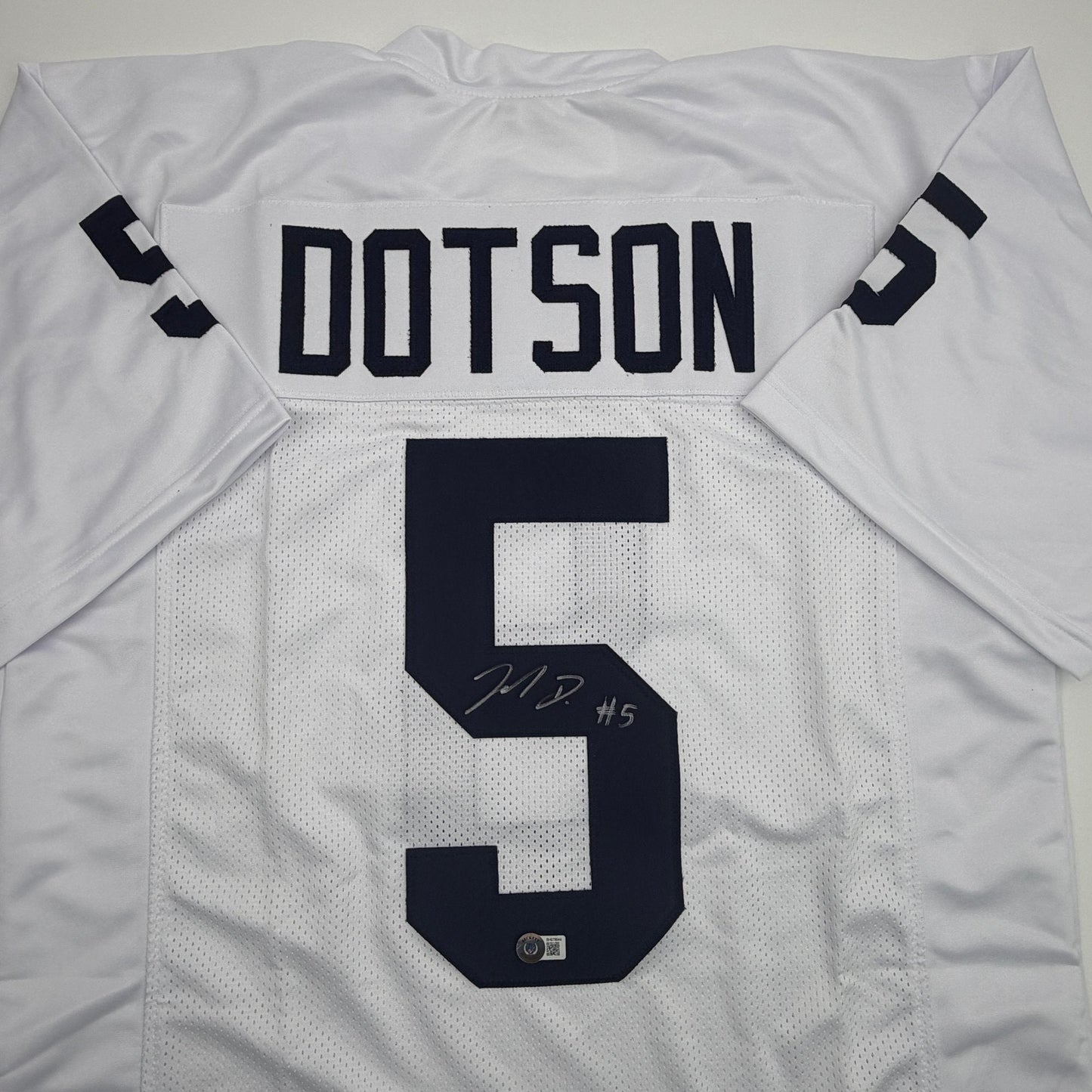Autographed/Signed Jahan Dotson Penn State White College Football Jersey Beckett BAS COA