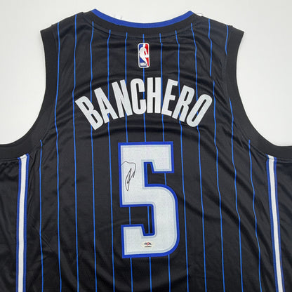 Autographed/Signed Paolo Banchero Orlando Magic Black Authentic Basketball Jersey PSA/DNA COA