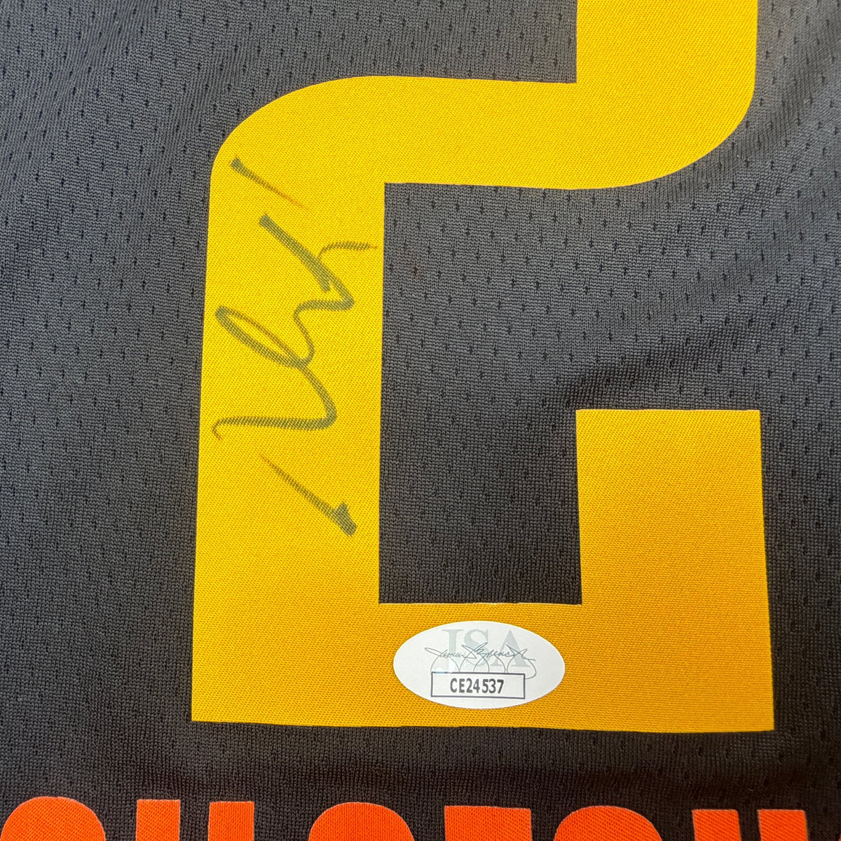 Autographed/Signed Shai Gilgeous-Alexander SGA Oklahoma City OKC Thunder Black City Edition Authentic Basketball Jersey JSA COA